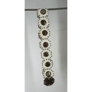 Chicos VTG Medallion Concho Belt Womens Leather Metal Statement Boho Western